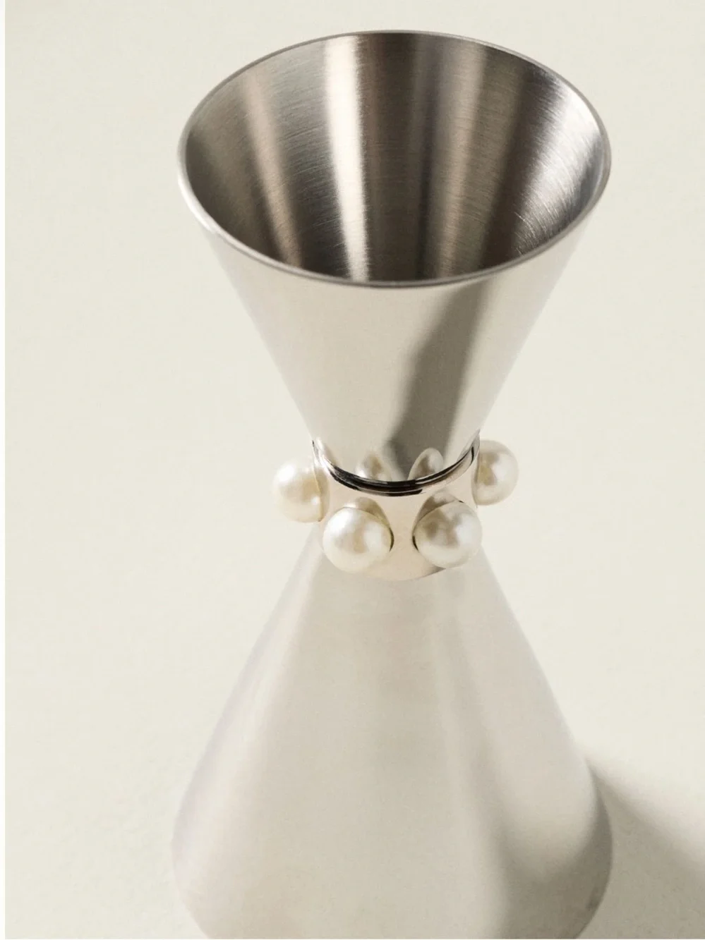 Anthropologie Cream Double Delphine Jigger with Pearl Band